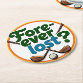 Funny Golf Design: Für immer verloren? Runder Pappuntersetzer (Angewinkelt)