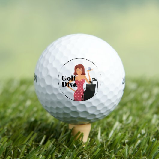 Funny Golf Diva Thema Golfball (Insitu T-Shirt)