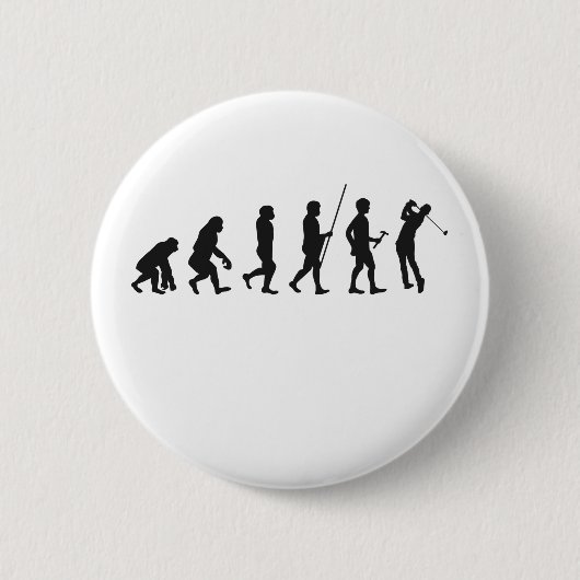 Funny Golf Evolution of Man Geschichte des Golfens Button (Vorderseite)