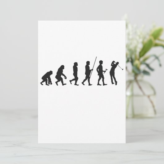 Funny Golf Evolution of Man Geschichte des Golfens Einladung (Stehend Vorderseite)