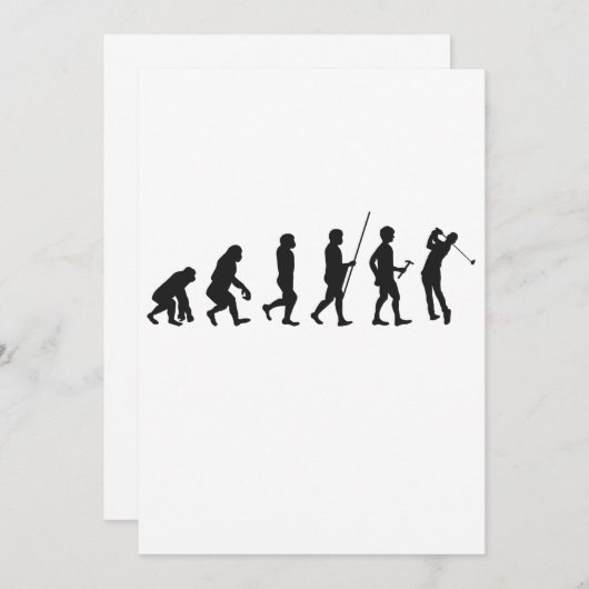 Funny Golf Evolution of Man Geschichte des Golfens Einladung (Vorne/Hinten)