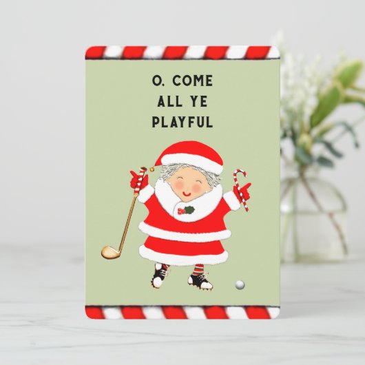 Funny Golf Feiertagskarte (Stehend Vorderseite)