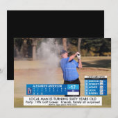 Funny Golf Geburtstag ⛳ 📢 Breaking News! Einladung (Vorne/Hinten)