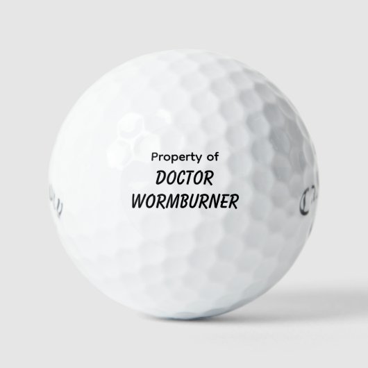 Funny Golf Geschenk Joke Wormburner Golfball (Vorderseite)