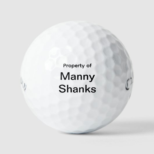 Funny Golf Geschenk Witz Name Manny Shanks Golfball (Vorderseite)