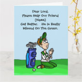 Funny Golf Get Well Card Karte (Gelbe Blume)