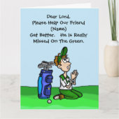 Funny Golf Get Well Card Karte (Vorderseite)