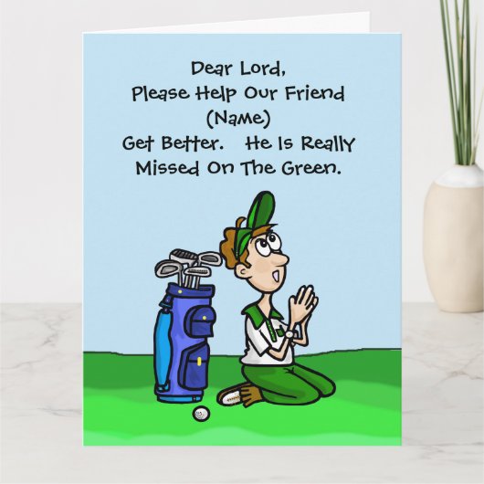 Funny Golf Get Well Card Karte (Vorderseite)