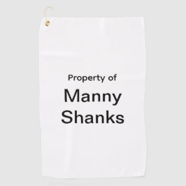 Funny Golf Gift Joke Name Manny Shanks Golfhandtuch
