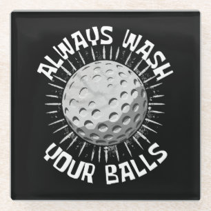 Funny Golf Glasuntersetzer