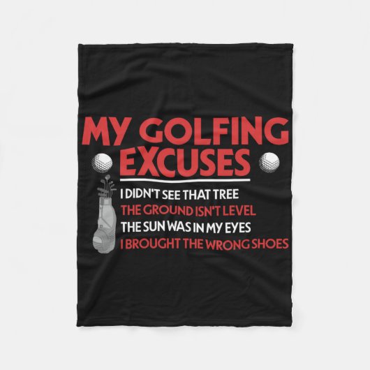 Funny Golf Golfer meine Golfausreden habe ich nich Fleecedecke (Vorderseite)