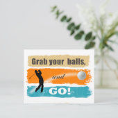 Funny Golf Grab Your Balls ID466 Postkarte (Stehend Vorderseite)