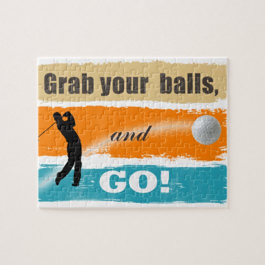 Funny Golf Grab Your Balls Puzzle (Horizontal)