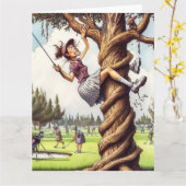 Funny Golf Grußkarte Karte (Gelbe Blume)