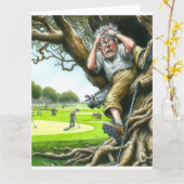 Funny Golf Grußkarte Karte (Gelbe Blume)