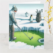Funny Golf Grußkarte Karte (Gelbe Blume)