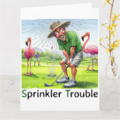 Funny Golf Grußkarte Karte (Gelbe Blume)