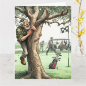 Funny Golf Grußkarte Karte (Gelbe Blume)