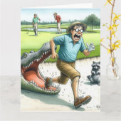 Funny Golf Grußkarte Karte (Gelbe Blume)