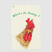 Funny Golf Handtuch überrascht Rooster - Custom Te (Vorderseite)