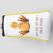 Funny Golf Head Cover Happy Duck - Custom Text Headcover (Vorderseite)