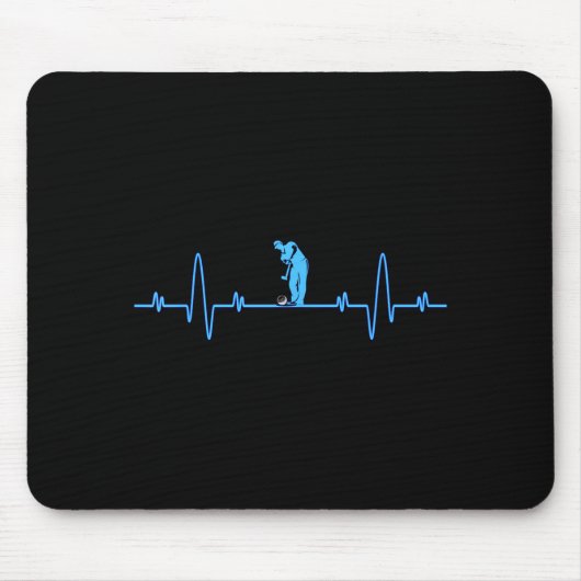 Funny Golf Heartbea - Golfers Men Women Cool Mousepad (Vorne)