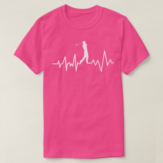 Funny Golf Heartbeat Fathtag T-Shirt (Design vorne)