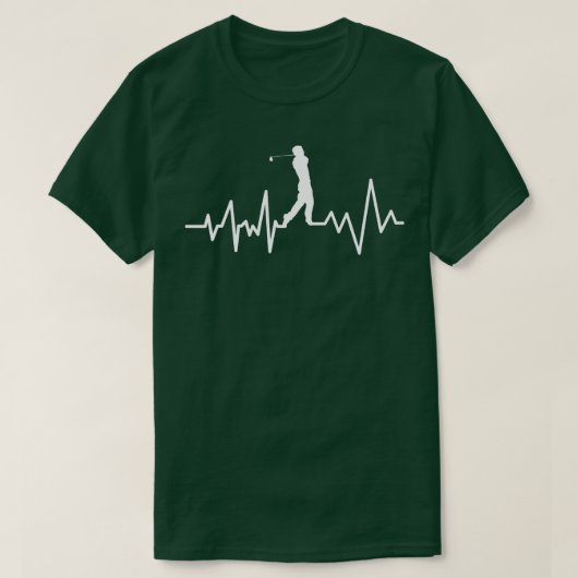 Funny Golf Heartbeat Fathtag T-Shirt (Design vorne)