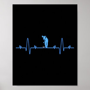 Funny Golf Heartbeat Shirt - Golfers Men Women Gif Poster