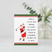 Funny Golf Holiday Weihnachten Postkarten (Stehend Vorderseite)