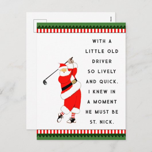 Funny Golf Holiday Weihnachten Postkarten (Vorne/Hinten)