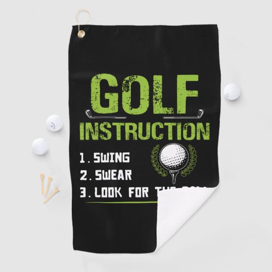 Funny Golf Instructions Golfhandtuch (Insitu)