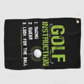 Funny Golf Instructions Golfhandtuch (Horizontal)