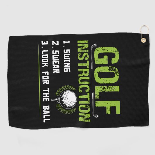 Funny Golf Instructions Golfhandtuch (Horizontal)