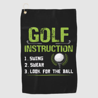 Funny Golf Instructions Golfhandtuch