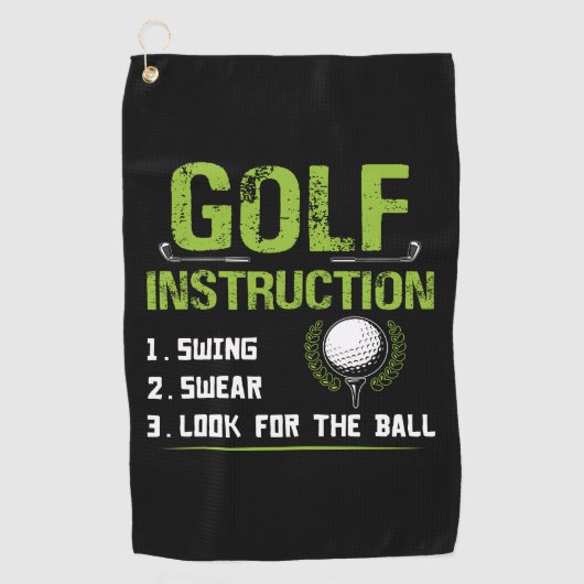 Funny Golf Instructions Golfhandtuch (Vorderseite)