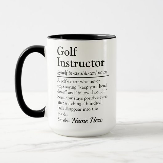 Funny Golf Instructor Definition Personalized Gift Tasse (Links)