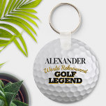 Funny Golf Legend Golf Ball Personalisiert Schlüsselanhänger<br><div class="desc">Spaß,  personalisierter Golfball auf diesem maßgeschneiderten Schlüsselanhänger. Das perfekte Geschenk für alle Golfliebhaber.</div>