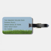 Funny Golf Monogram Golftravel Gepäck Tag Gepäckanhänger (Rückseite horizontal)