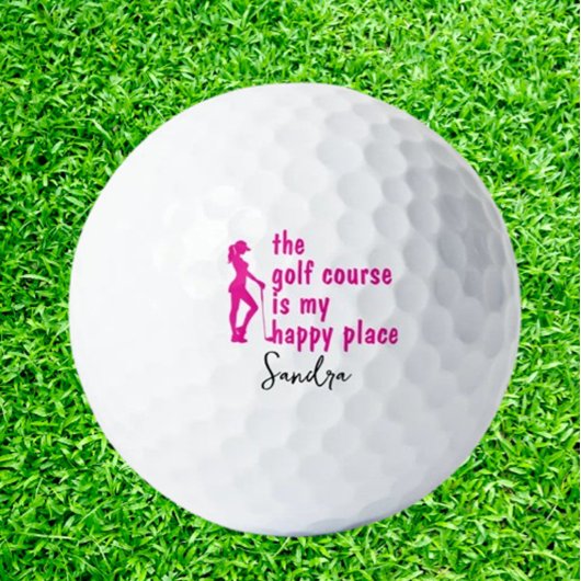Funny Golf My Happiness Lady Theme Golf Balls Golfball