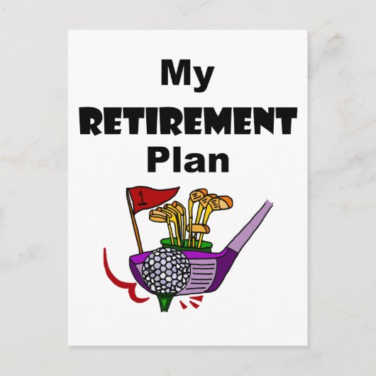 Funny Golf My Rerement Plan Design Postkarte (Vorderseite)