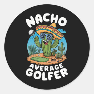 Funny Golf Nacho Durchschnitt Golfer Kaktus Gol Runder Aufkleber