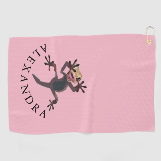 Funny Golf Pink Persönliches Geschenk Golfhandtuch (Horizontal)