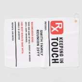 Funny Golf Prescription Family Wiedersehen Custom  Golfhandtuch (Horizontal)