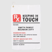 Funny Golf Prescription Family Wiedersehen Custom  Golfhandtuch (Vorderseite)