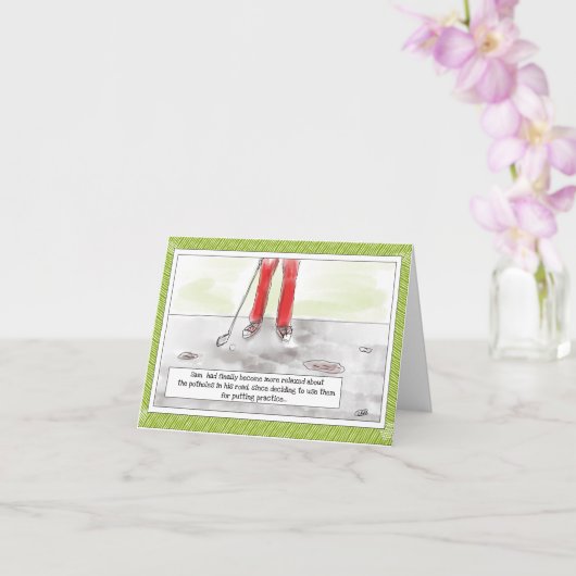 Funny Golf "Putting in Potholes" Geburtstag Karte (Orchidee)