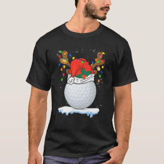 Funny Golf Rentier Weihnachtsmannmütze Weihnachten T-Shirt