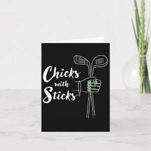 Funny Golf Shirt für Frauen - Chicks mit Stöcken Karte