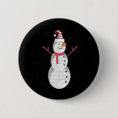 Funny Golf Snowman Weihnachten Neues Jahr Geschenk Button (Vorderseite)