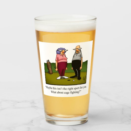 Funny Golf Spaß Beer Glass Glas (Vorne (Gefüllt))